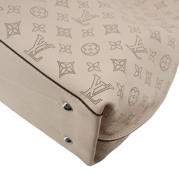 LOUIS VUITTON Carmel Mahina Leather Hobo Bag Cream