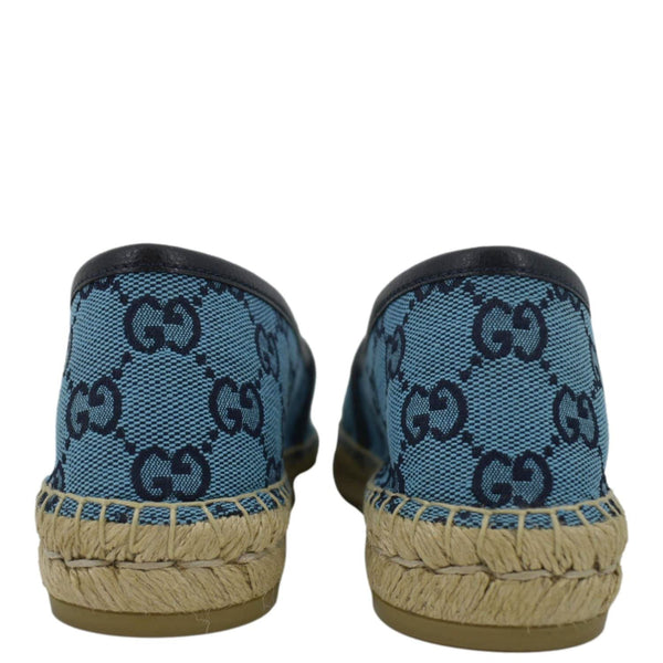 GUCCI Spanish Shoes GG Canvas Blue Size 38.5 with back view