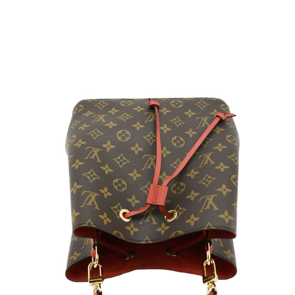 LOUIS VUITTON NeoNoe Monogram Canvas Red Shoulder Bag back look