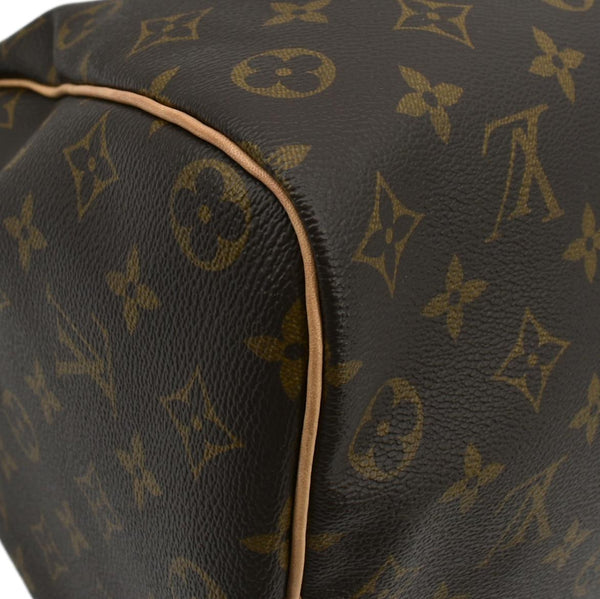 LOUIS VUITTON Speedy 35 Monogram Canvas Satchel Bag Brown