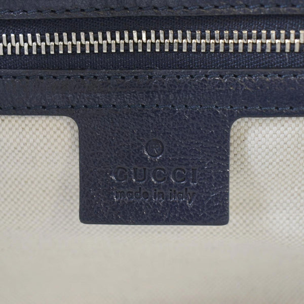 GUCCI Small Italian Matelasse Shoulder bag in Blue Leather with logo