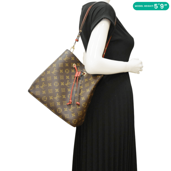 LOUIS VUITTON NeoNoe Monogram Canvas Red Shoulder Bag dummy look