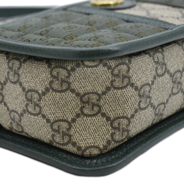 GUCCI Mini Quilted GG Supreme Canvas Crossbody Bag Green 751914