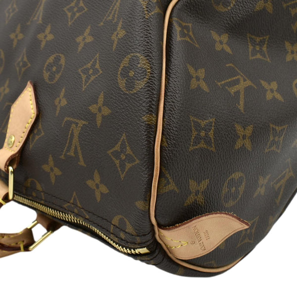 LOUIS VUITTON Speedy 35 Monogram Canvas Satchel Bag Brown