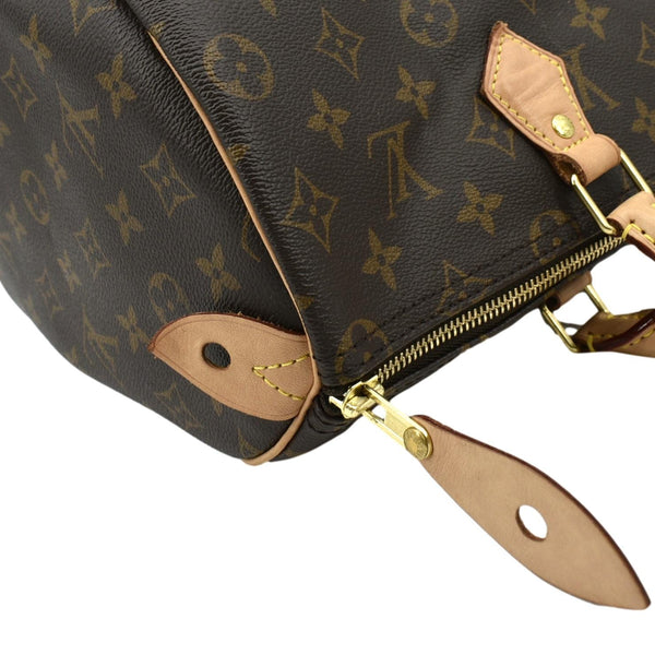 LOUIS VUITTON Speedy 35 Monogram Canvas Satchel Bag Brown