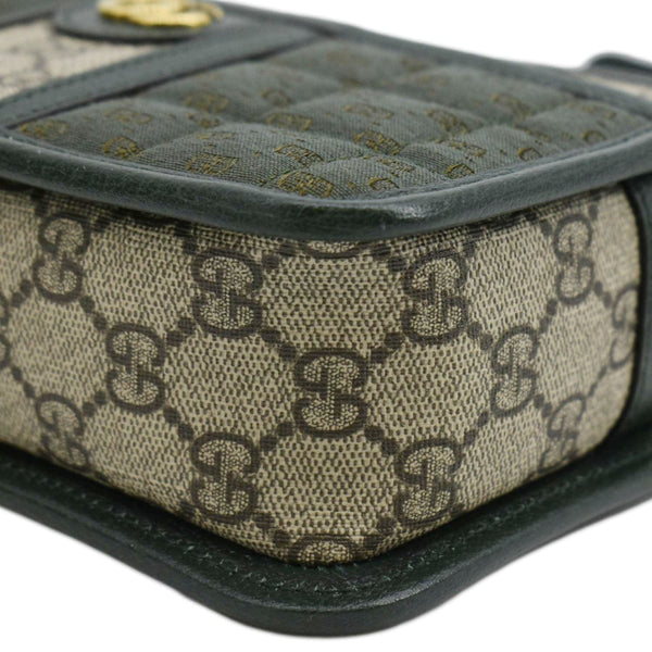 GUCCI Mini Quilted GG Supreme Canvas Crossbody Bag Green 751914