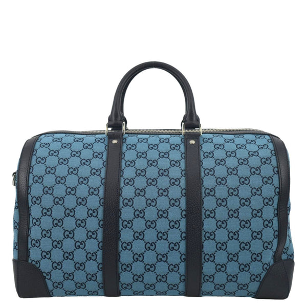 GUCCI Duffle Bag Italian Elegance Blue/Black leather back full view