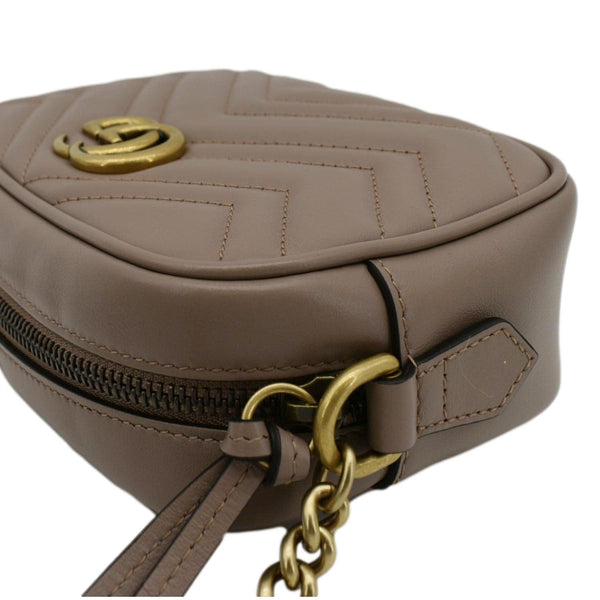 GUCCI GG Marmont Mini Matelasse Leather Crossbody Bag Dusty Pink 448065