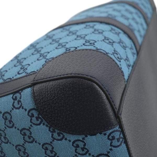 GUCCI Duffle Bag Italian Elegance Blue/Black leather lower view