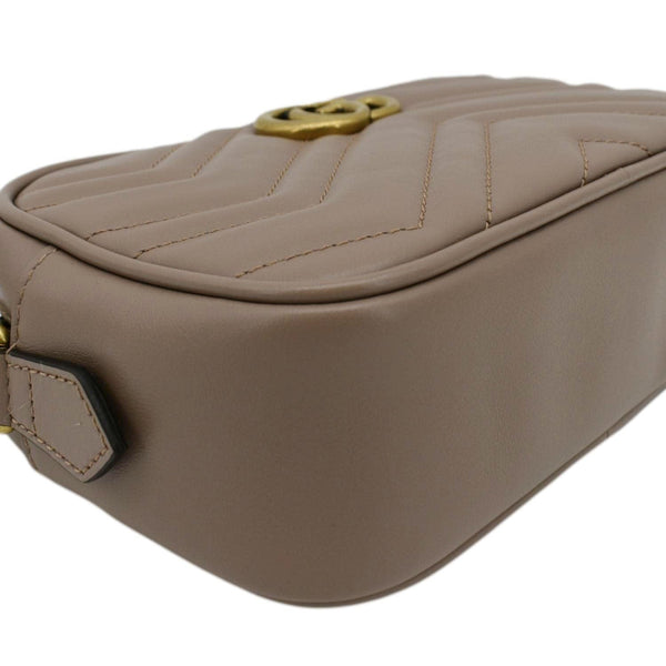 GUCCI GG Marmont Mini Matelasse Leather Crossbody Bag Dusty Pink 448065