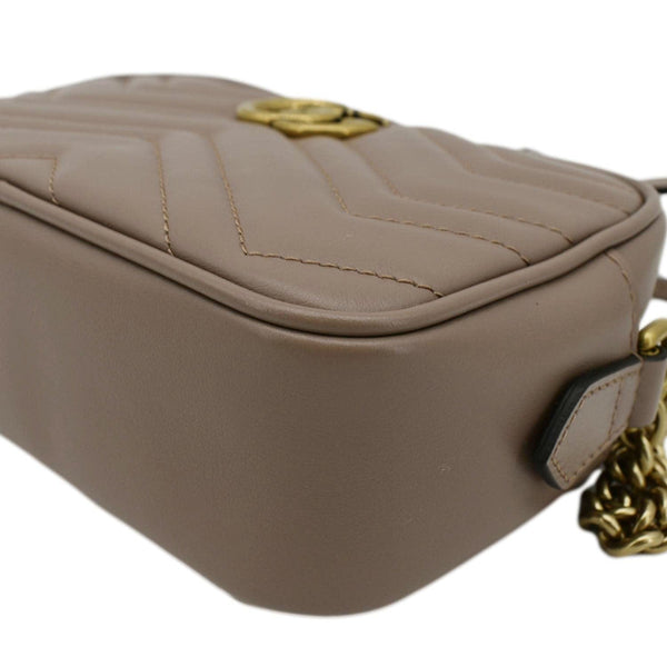 GUCCI GG Marmont Mini Matelasse Leather Crossbody Bag Dusty Pink 448065