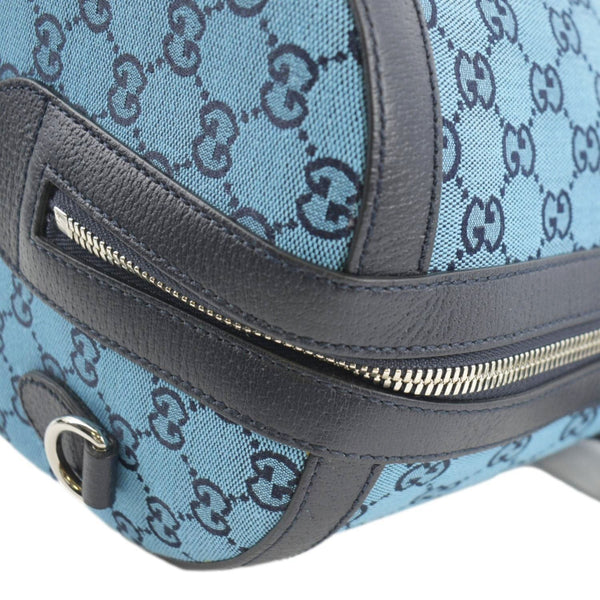 GUCCI Duffle Bag Italian Elegance Blue/Black leather side view
