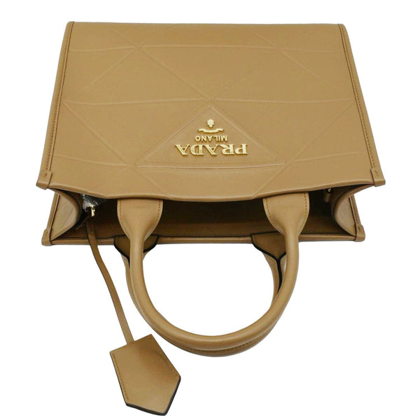 PRADA Triangolo Symbole Small Soft Leather Shoulder Bag Caramel