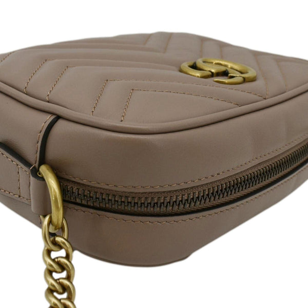 GUCCI GG Marmont Mini Matelasse Leather Crossbody Bag Dusty Pink 448065