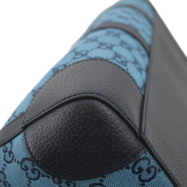 GUCCI Duffle Bag Italian Elegance Blue/Black leather lover right side view