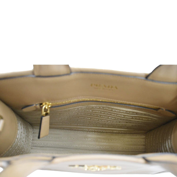 PRADA Triangolo Symbole Small Soft Leather Shoulder Bag Caramel