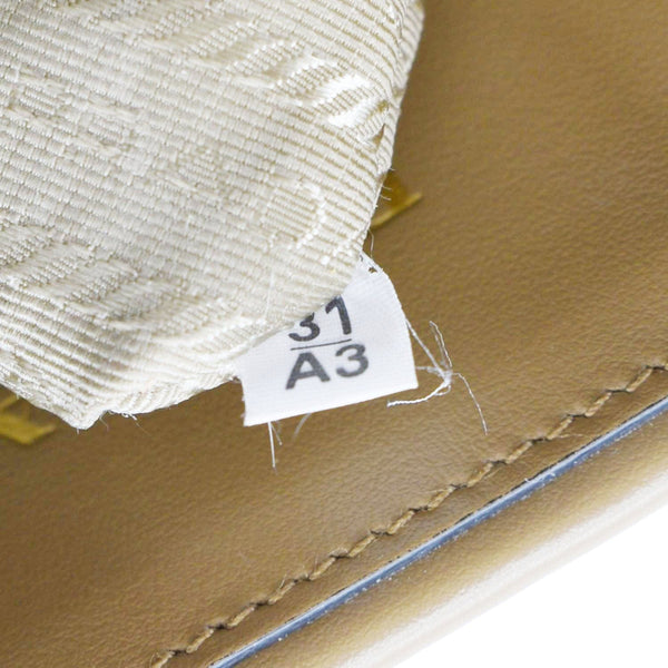 PRADA Triangolo Symbole Small Soft Leather Shoulder Bag Caramel