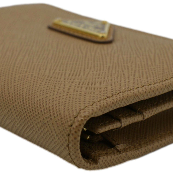 PRADA Small Saffiano Leather Wallet Light Brown