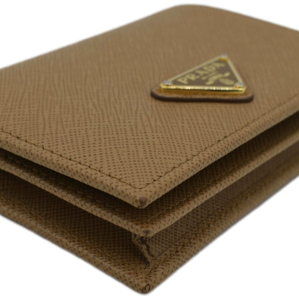 PRADA Small Saffiano Leather Wallet Light Brown