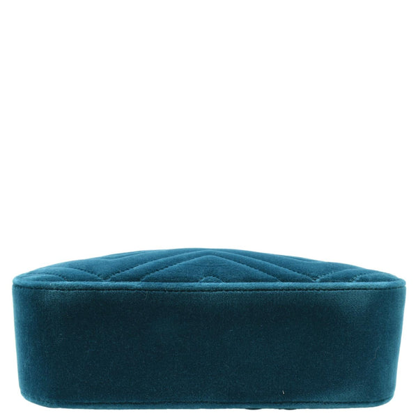 GUCCI Marmont Small Suede Crossbody Camera Bag Teal 447632