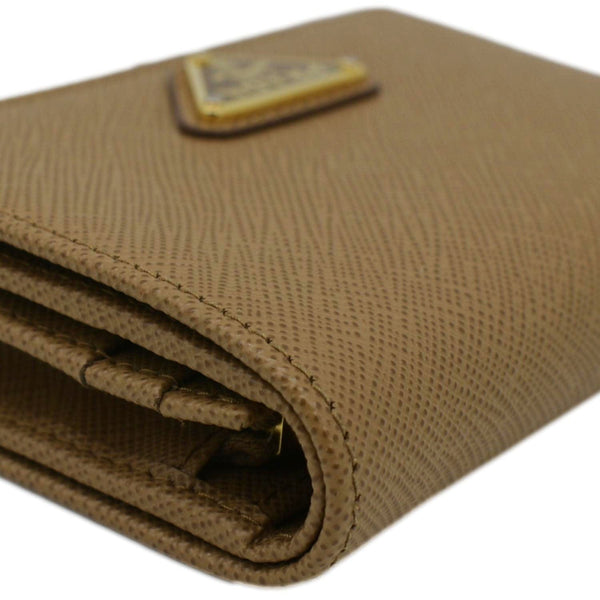PRADA Small Saffiano Leather Wallet Light Brown