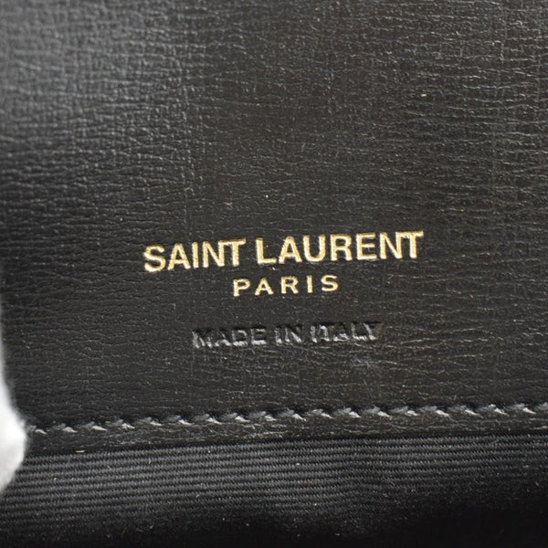 YVES SAINT LAURENT Phone Holder Monogram Smooth Leather Chain Crossbody Bag Black