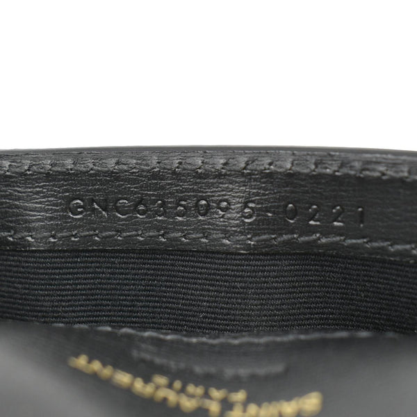 YVES SAINT LAURENT Phone Holder Monogram Smooth Leather Chain Crossbody Bag Black