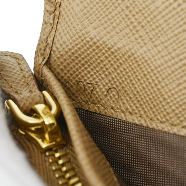 PRADA Small Saffiano Leather Wallet Light Brown