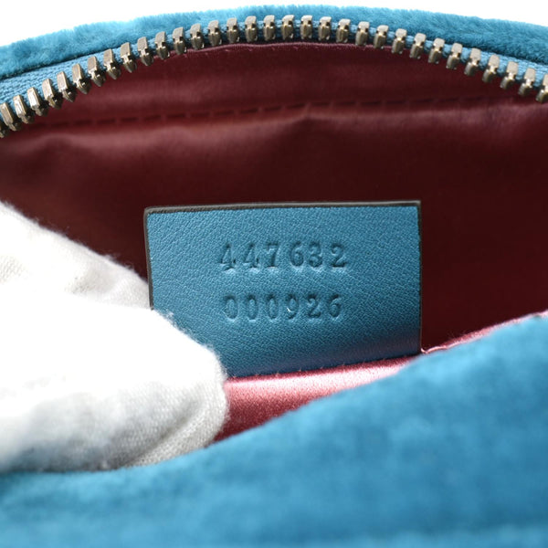 GUCCI Marmont Small Suede Crossbody Camera Bag Teal 447632