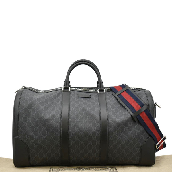 GUCCI Large Carry-On Soft GG Supreme Canvas Duffle Bag Black 478323