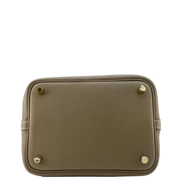 HERMES Picotin Lock 18 Taurillon Clemence Leather Hobo Bag Brown