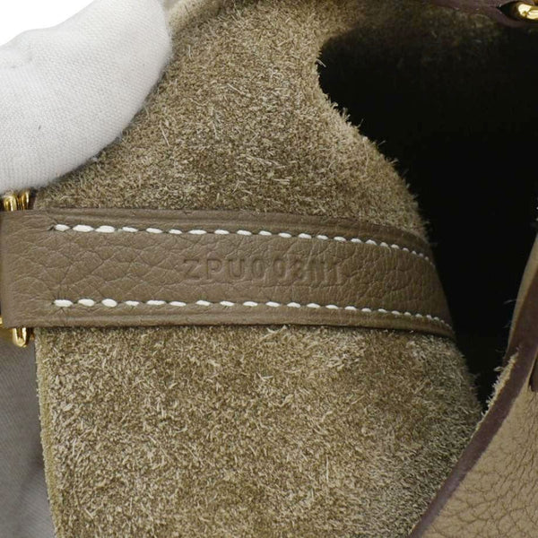HERMES Picotin Lock 18 Taurillon Clemence Leather Hobo Bag Brown