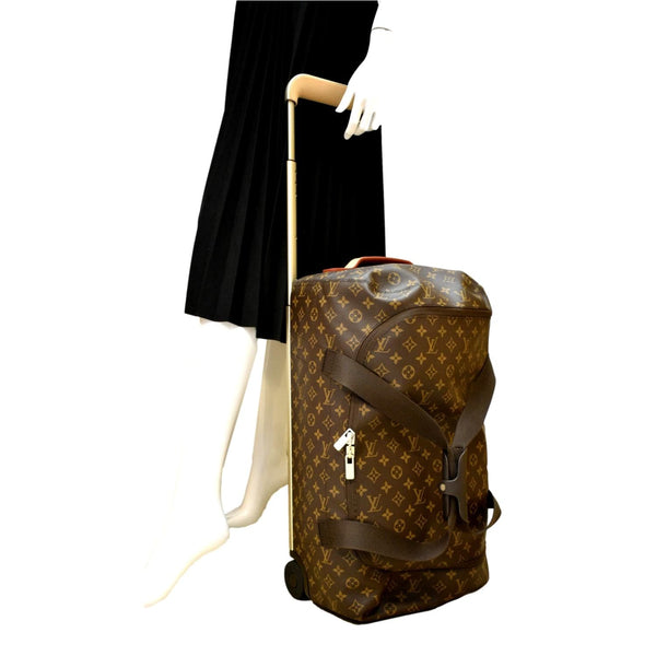 LOUIS VUITTON Horizon Soft 55 Monogram Canvas Rolling Duffle Bag Brown