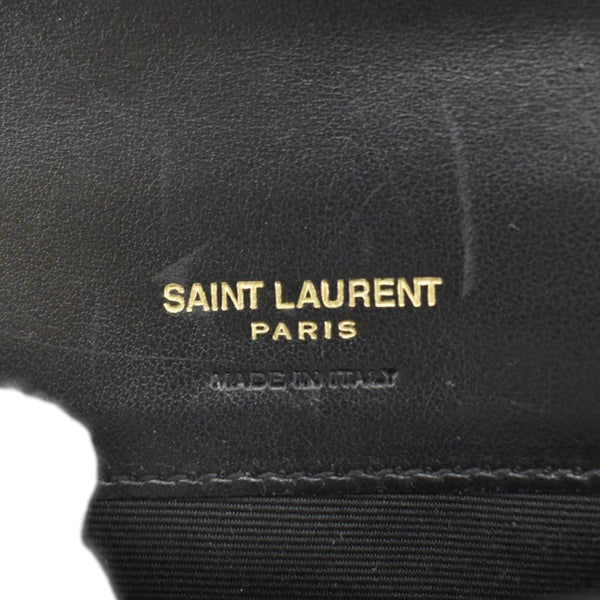 YVES SAINT LAURENT Kate Monogram Crocodile Leather Shoulder Bag Black