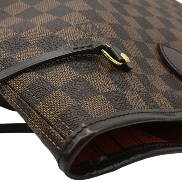 LOUIS VUITTON Neverfull MM Damier Ebene Shoulder Bag Brown