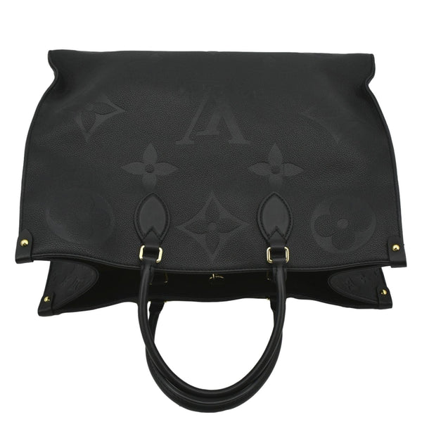 LOUIS VUITTON Onthego GM Monogram Empreinte Leather Tote Shoulder Bag Black