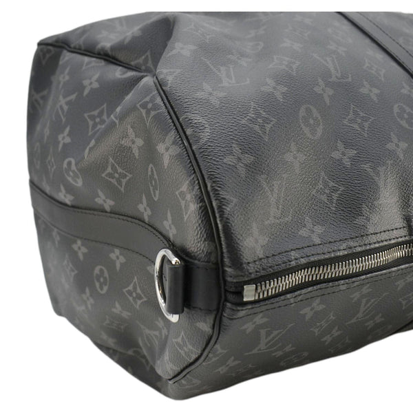 LOUIS VUITTON Keepall Bandouliere 55 Monogram Eclipse Travel Bag Black