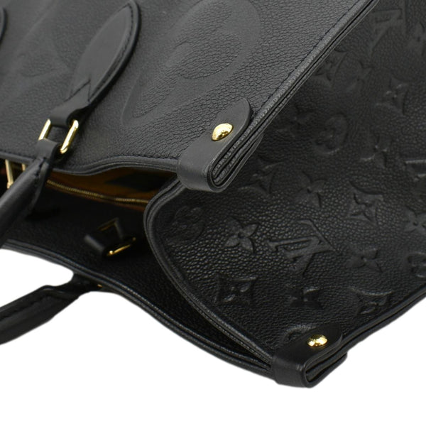 LOUIS VUITTON Onthego GM Monogram Empreinte Leather Tote Shoulder Bag Black