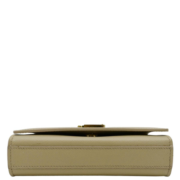 YVES SAINT LAURENT Kate Leather Chain Clutch Crossbody Bag Cream