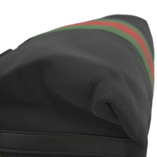 GUCCI Nylon Web Top Handle Shoulder Bag Black 630923