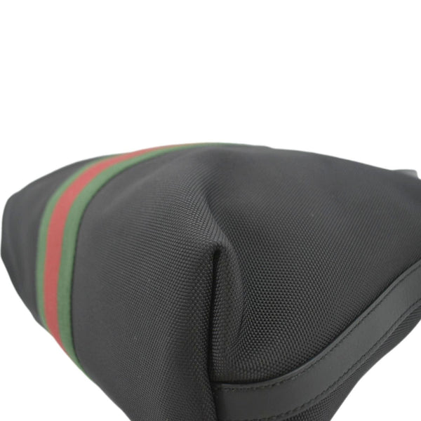 GUCCI Nylon Web Top Handle Shoulder Bag Black 630923