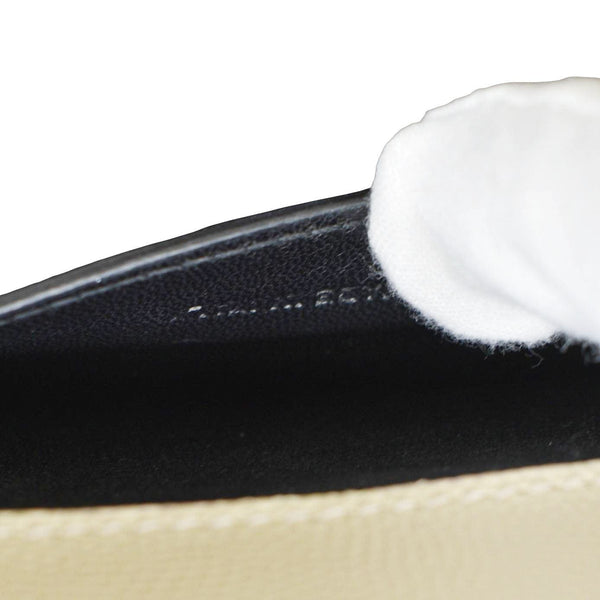 YVES SAINT LAURENT Kate Leather Chain Clutch Crossbody Bag Cream