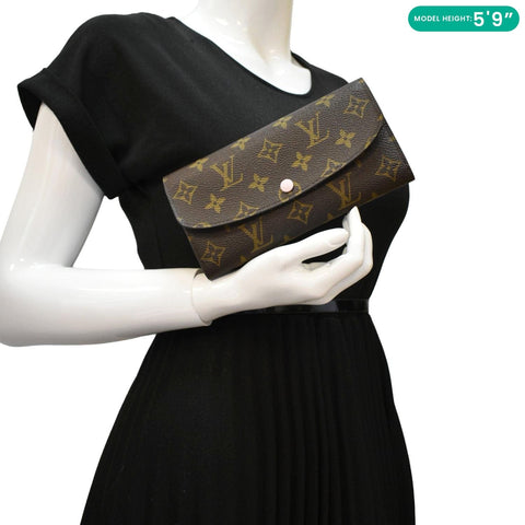 LOUIS VUITTON Emilie Monogram Canvas Wallet Rose Ballerine