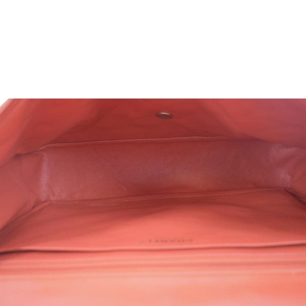 CHANEL Classic Maxi Single Flap Quilted Leather Shoulder Bag Red