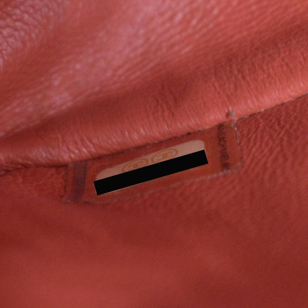 CHANEL Classic Maxi Single Flap Quilted Leather Shoulder Bag Red