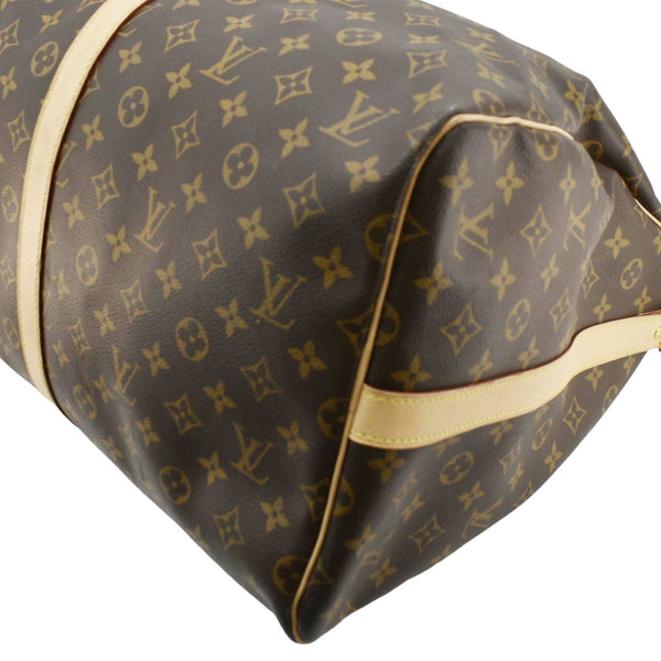 LOUIS VUITTON Keepall 55 Bandouliere Monogram Canvas Travel Bag Brown