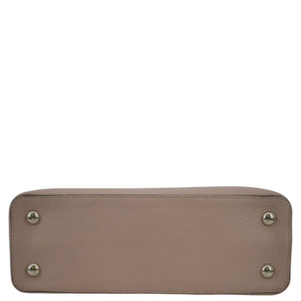 LOUIS VUITTON Capucines MM Shoulder Bag Leather Pink with lower view