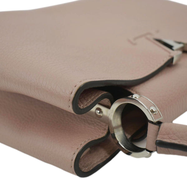 LOUIS VUITTON Capucines MM Shoulder Bag Leather Pink with left side view