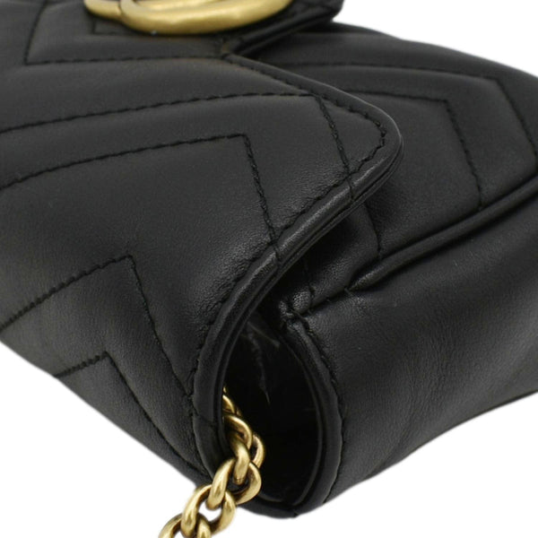GUCCI GG Marmont Super Mini Matelasse Leather Crossbody Bag Black 476433