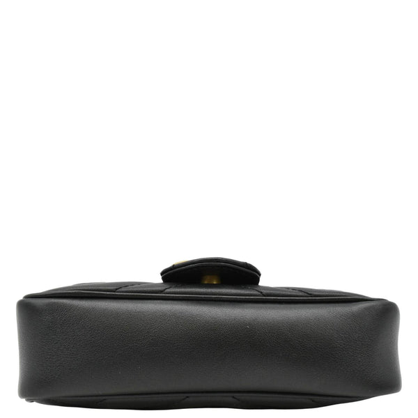 GUCCI GG Marmont Super Mini Matelasse Leather Crossbody Bag Black 476433